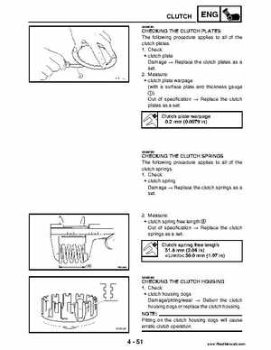 2004 Official factory service manual for Yamaha YFZ450S ATV Quad., Page 186