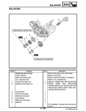 2004 Official factory service manual for Yamaha YFZ450S ATV Quad., Page 190