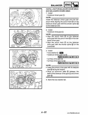 2004 Official factory service manual for Yamaha YFZ450S ATV Quad., Page 192