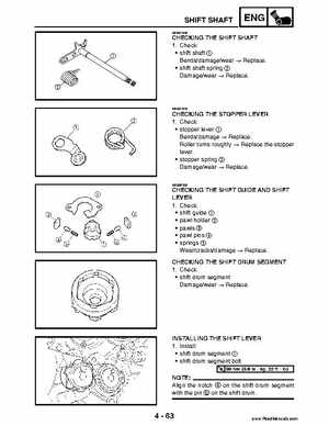 2004 Official factory service manual for Yamaha YFZ450S ATV Quad., Page 198
