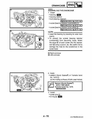 2004 Official factory service manual for Yamaha YFZ450S ATV Quad., Page 205