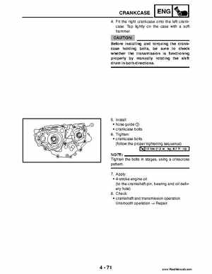 2004 Official factory service manual for Yamaha YFZ450S ATV Quad., Page 206