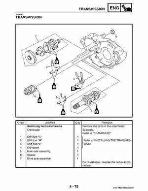 2004 Official factory service manual for Yamaha YFZ450S ATV Quad., Page 210