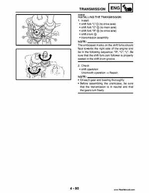 2004 Official factory service manual for Yamaha YFZ450S ATV Quad., Page 215