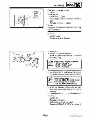 2004 Official factory service manual for Yamaha YFZ450S ATV Quad., Page 218