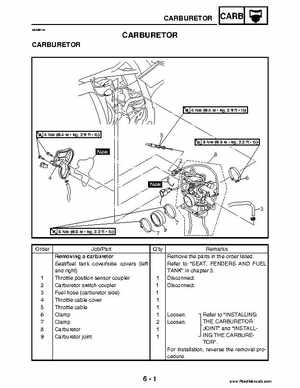 2004 Official factory service manual for Yamaha YFZ450S ATV Quad., Page 223