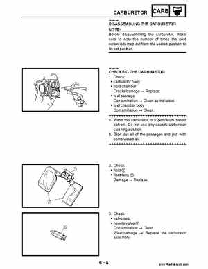 2004 Official factory service manual for Yamaha YFZ450S ATV Quad., Page 227