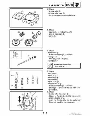2004 Official factory service manual for Yamaha YFZ450S ATV Quad., Page 228