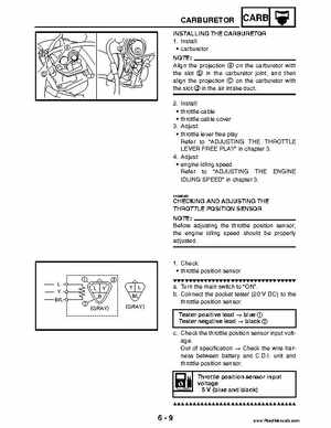 2004 Official factory service manual for Yamaha YFZ450S ATV Quad., Page 231