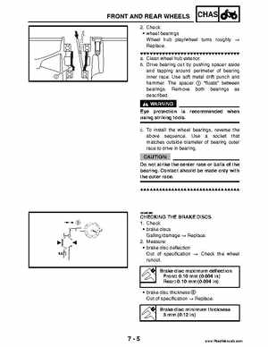 2004 Official factory service manual for Yamaha YFZ450S ATV Quad., Page 237
