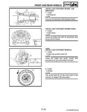 2004 Official factory service manual for Yamaha YFZ450S ATV Quad., Page 238