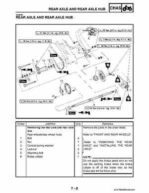 2004 Official factory service manual for Yamaha YFZ450S ATV Quad., Page 240