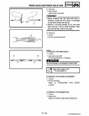 2004 Official factory service manual for Yamaha YFZ450S ATV Quad., Page 243