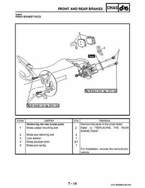 2004 Official factory service manual for Yamaha YFZ450S ATV Quad., Page 246