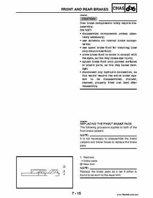 2004 Official factory service manual for Yamaha YFZ450S ATV Quad., Page 247
