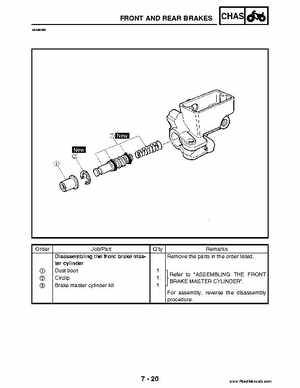2004 Official factory service manual for Yamaha YFZ450S ATV Quad., Page 252
