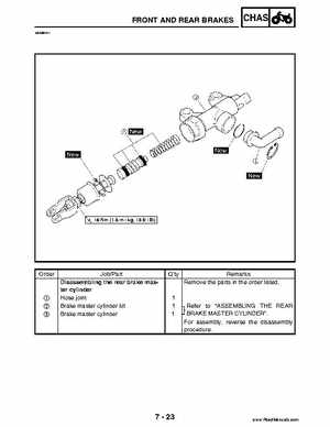 2004 Official factory service manual for Yamaha YFZ450S ATV Quad., Page 255