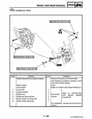 2004 Official factory service manual for Yamaha YFZ450S ATV Quad., Page 261