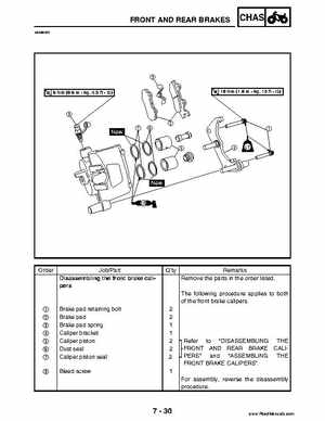 2004 Official factory service manual for Yamaha YFZ450S ATV Quad., Page 262