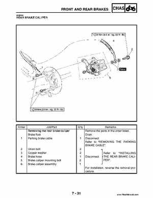 2004 Official factory service manual for Yamaha YFZ450S ATV Quad., Page 263