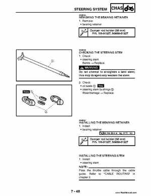 2004 Official factory service manual for Yamaha YFZ450S ATV Quad., Page 280