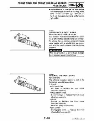 2004 Official factory service manual for Yamaha YFZ450S ATV Quad., Page 287