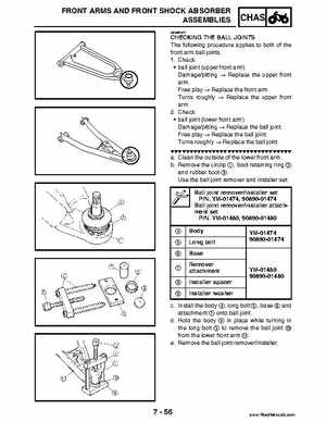 2004 Official factory service manual for Yamaha YFZ450S ATV Quad., Page 288