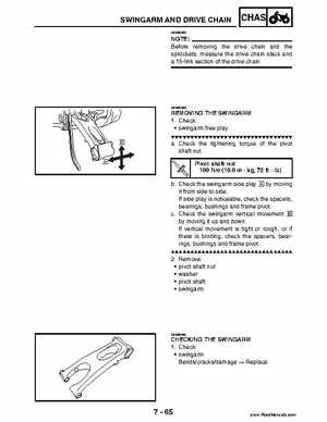 2004 Official factory service manual for Yamaha YFZ450S ATV Quad., Page 297
