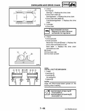 2004 Official factory service manual for Yamaha YFZ450S ATV Quad., Page 300