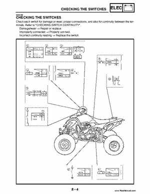 2004 Official factory service manual for Yamaha YFZ450S ATV Quad., Page 305