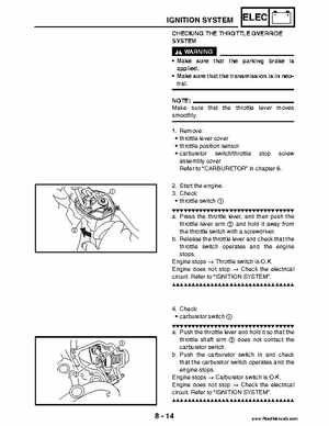 2004 Official factory service manual for Yamaha YFZ450S ATV Quad., Page 315
