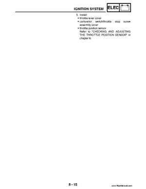 2004 Official factory service manual for Yamaha YFZ450S ATV Quad., Page 316
