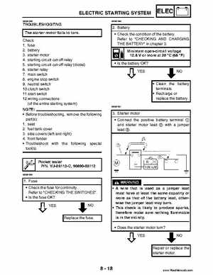 2004 Official factory service manual for Yamaha YFZ450S ATV Quad., Page 319