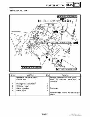 2004 Official factory service manual for Yamaha YFZ450S ATV Quad., Page 323