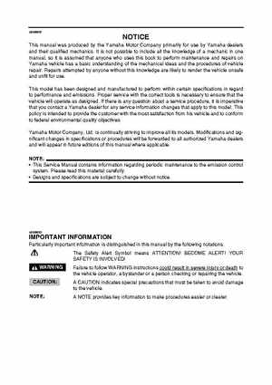 2007-2008 Yamaha YFM700 Grizzly Factory Service Manual, Page 3