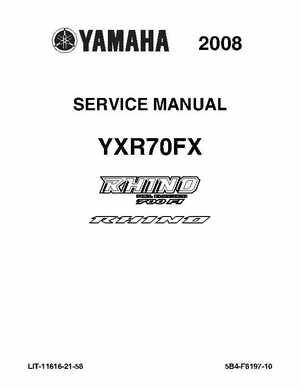 2008 Yamaha Rhino YXR70FX Factory Service Manual, Page 1