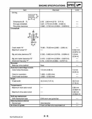 2008 Yamaha Rhino YXR70FX Factory Service Manual, Page 43