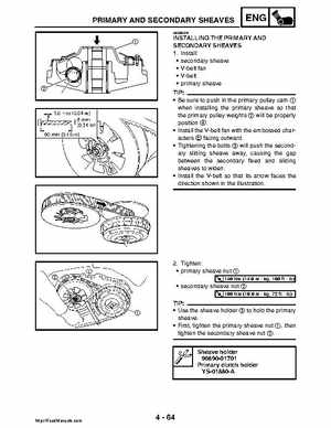2008 Yamaha Rhino YXR70FX Factory Service Manual, Page 213