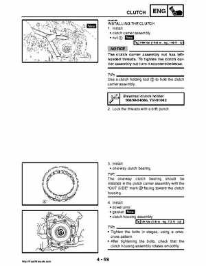 2008 Yamaha Rhino YXR70FX Factory Service Manual, Page 218