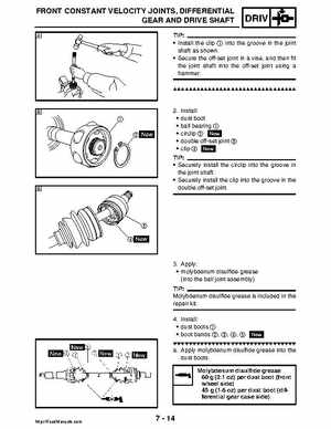 2008 Yamaha Rhino YXR70FX Factory Service Manual, Page 328