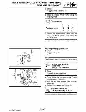 2008 Yamaha Rhino YXR70FX Factory Service Manual, Page 351