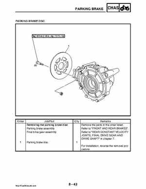 2008 Yamaha Rhino YXR70FX Factory Service Manual, Page 399
