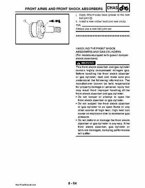 2008 Yamaha Rhino YXR70FX Factory Service Manual, Page 420