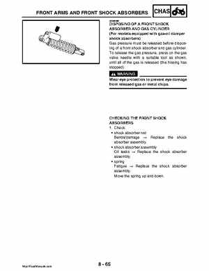 2008 Yamaha Rhino YXR70FX Factory Service Manual, Page 421