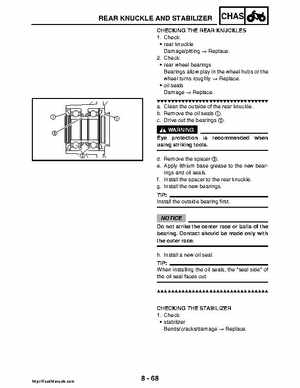 2008 Yamaha Rhino YXR70FX Factory Service Manual, Page 424