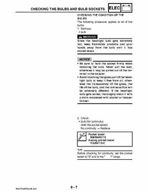 2008 Yamaha Rhino YXR70FX Factory Service Manual, Page 436