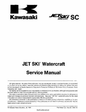 1991+ Kawasaki 650 SC Factory Service Manual, Page 3