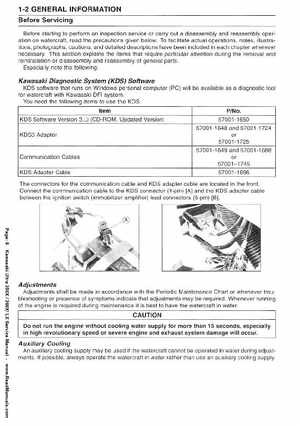 2007-2010 Kawasaki Ultra 250X/260X/260LX PWC Factory Service Manual, Page 8