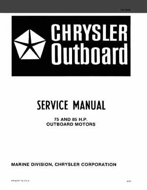 Chrysler 75 and 85 HP Outboards Service Manual OB 3646, Page 1