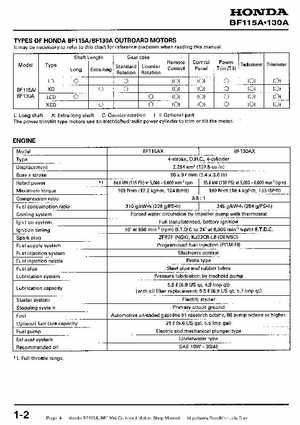 Honda BF115A, BF130A Outboard Motors Shop Manual., Page 4